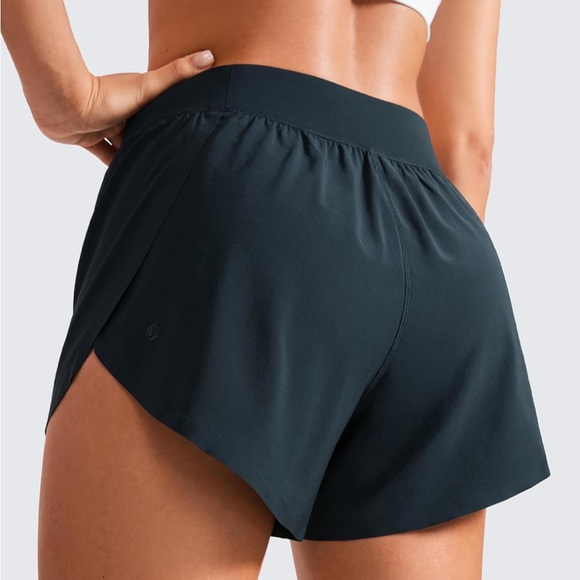 CRZ Yoga True Navy Mid-Waisted Dolphin Athletic Shorts - Picture 3 of 11